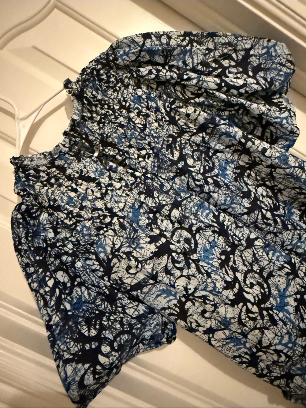 NWOT Anthropologie Love the Label Floral Smocked Short Dress in Blue - Picture 7 of 10
